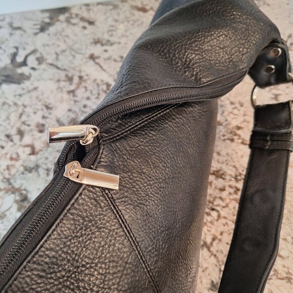 Biacci  Black Soft Leather Shoulder Bag, - Picture 4 of 11